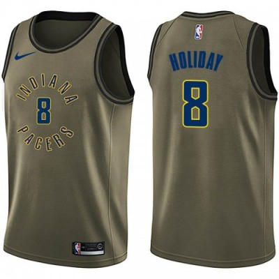 Nike Indiana Pacers #8 Justin Holiday Green Salute To Service Youth NBA Swingman Jersey